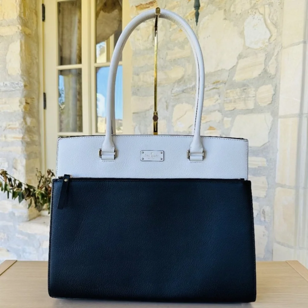 Kate Spade Maeve Shoulder Bag Grove Street Black/White Shoulder Bag Tote